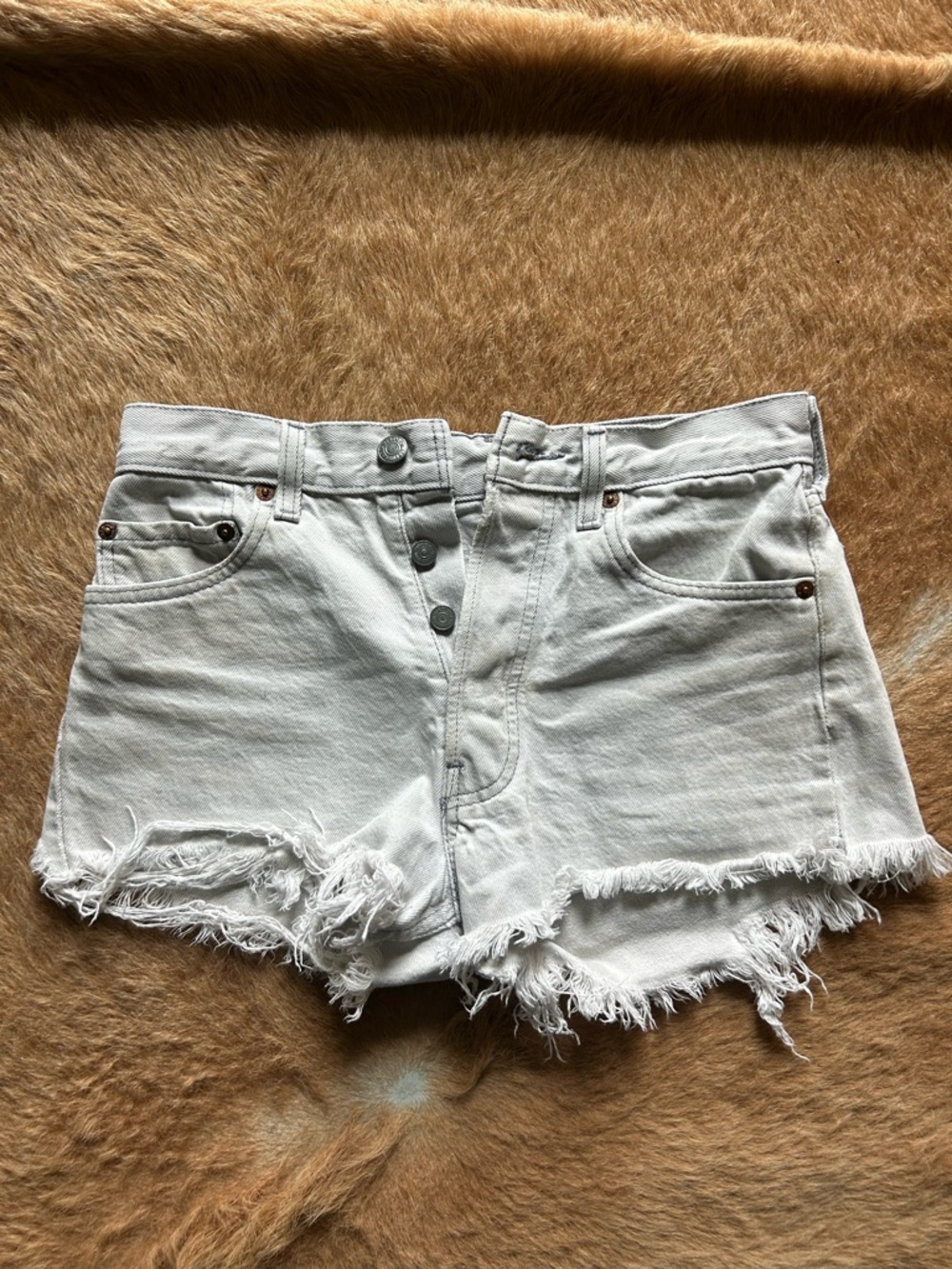 Levi's Frayed Button-Fly Denim Shorts